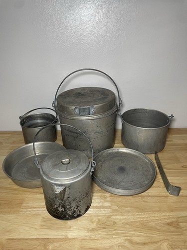 Vintage aluminum nesting camp - vintage,