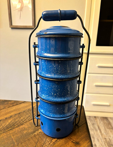 Blue vintage enamelware - vintage,