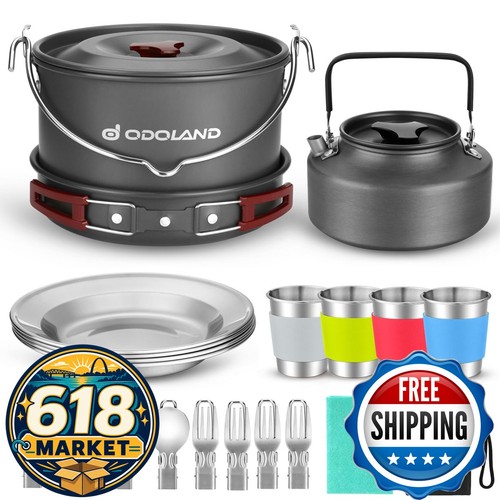 Odoland 22pcs camping cookware - odoland,