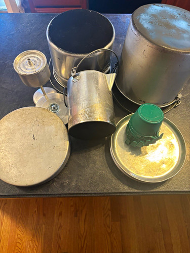 Metal nesting camping mess kit - nesting,