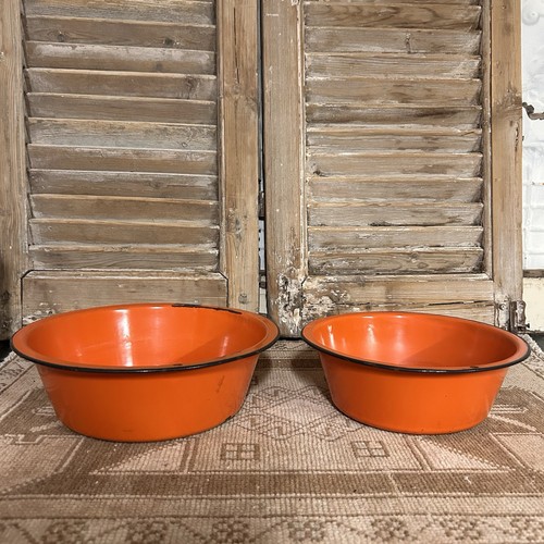 Vintage orange enamelware - vintage,